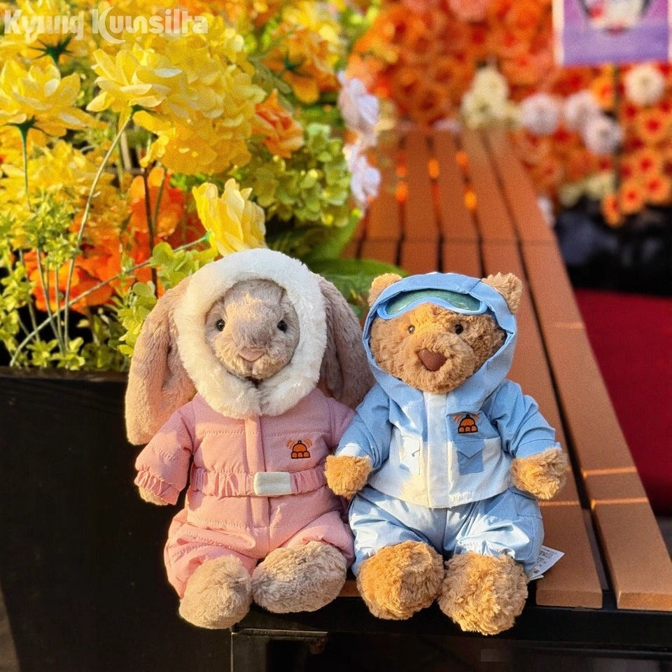 Ultra Soft Ski Rabbit/Ski Bear Animal Plush Toy | Fluffy Stuffed Companion with JC Tags, Wholesale & Retail