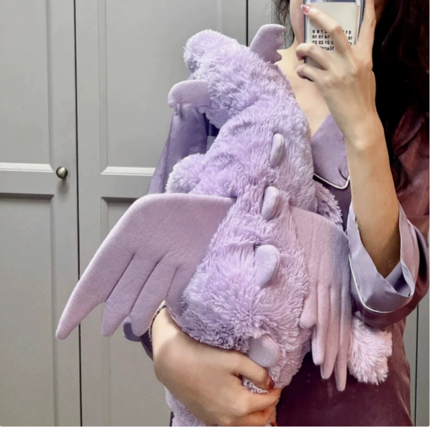 Ultra Soft 50/66cm Purple Dragon, Pink/Rose Dragon, Snow Dragon Plush | Fluffy Stuffed Animals with JC Tags, Wholesale & Retail