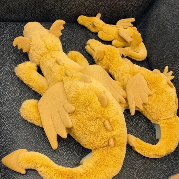 Ultra Soft 50/66cm Golden Dragon Plush | Fluffy Stuffed Animals with JC Tags, Wholesale & Retail