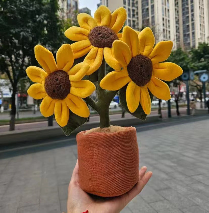 Lifelike Pot/Turtle Bamboo/Orchid/Sunflower/Small Daisies.. Plant Plush Decor | Fluffy Botanical Stuffed Ornaments with JC Tags, Wholesale & Retail