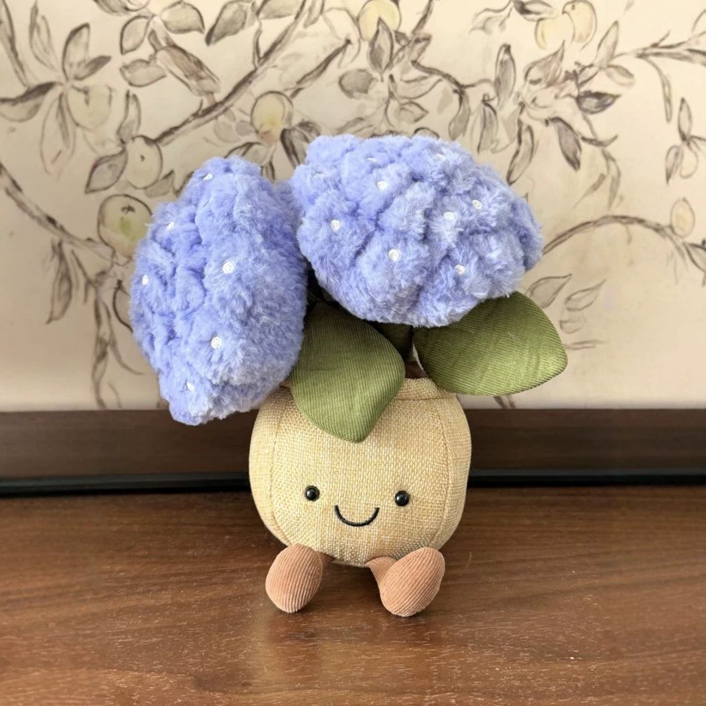 Lifelike Amuseables Hydrangea Plant Plush Decor | Fluffy Botanical Stuffed Ornaments with JC Tags, Wholesale & Retail