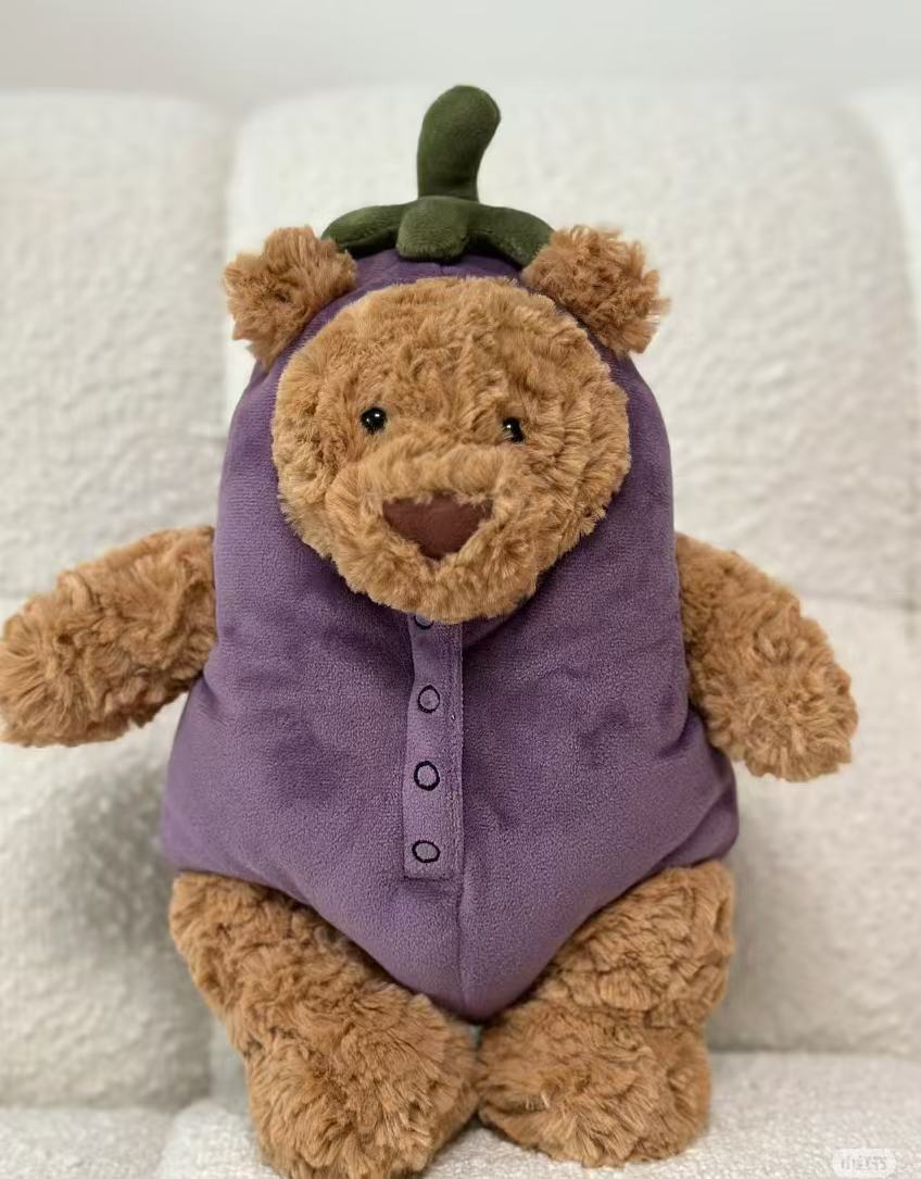Ultra Soft Pumpkin Bear Bathrobe Bear Bee Bear Love Bear Ba Bear Strawberry Bear Bat Bear Eggplant Bear, Collection Plush | Fluffy Stuffed Animals with JC Tags, Wholesale & Retail