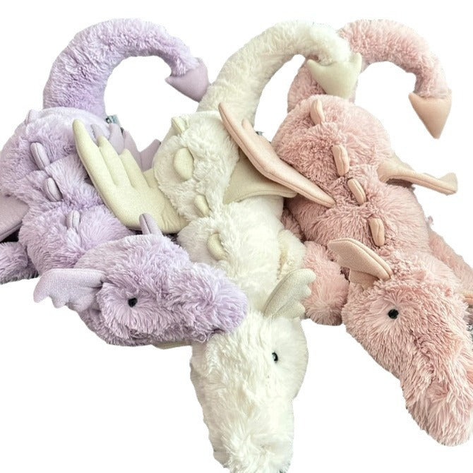 Ultra Soft 50/66cm Purple Dragon, Pink/Rose Dragon, Snow Dragon Plush | Fluffy Stuffed Animals with JC Tags, Wholesale & Retail