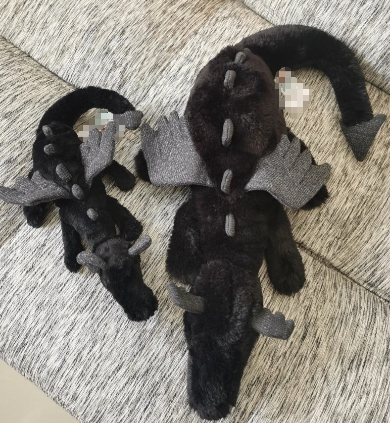 Ultra Soft 50/66cm Onyx Dragon | Black Dragon Plush Toy | Fluffy Stuffed Animals with JC Tags, Wholesale & Retail