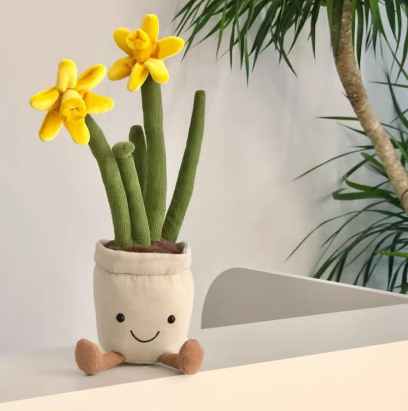 Lifelike Pot/Turtle Bamboo/Orchid/Sunflower/Small Daisies.. Plant Plush Decor | Fluffy Botanical Stuffed Ornaments with JC Tags, Wholesale & Retail