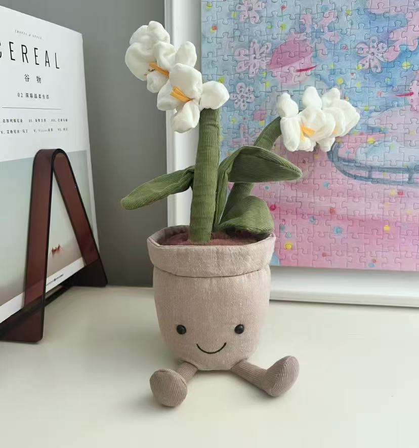 Lifelike Pot/Turtle Bamboo/Orchid/Sunflower/Small Daisies.. Plant Plush Decor | Fluffy Botanical Stuffed Ornaments with JC Tags, Wholesale & Retail