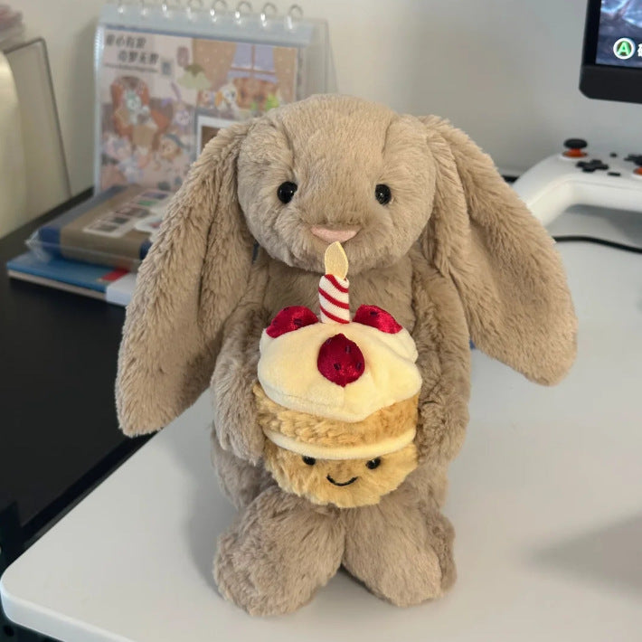 Ultra Soft Hug Cake Rabbit Beige Plush | Fluffy Stuffed Animals with JC Tags, Wholesale & Retail