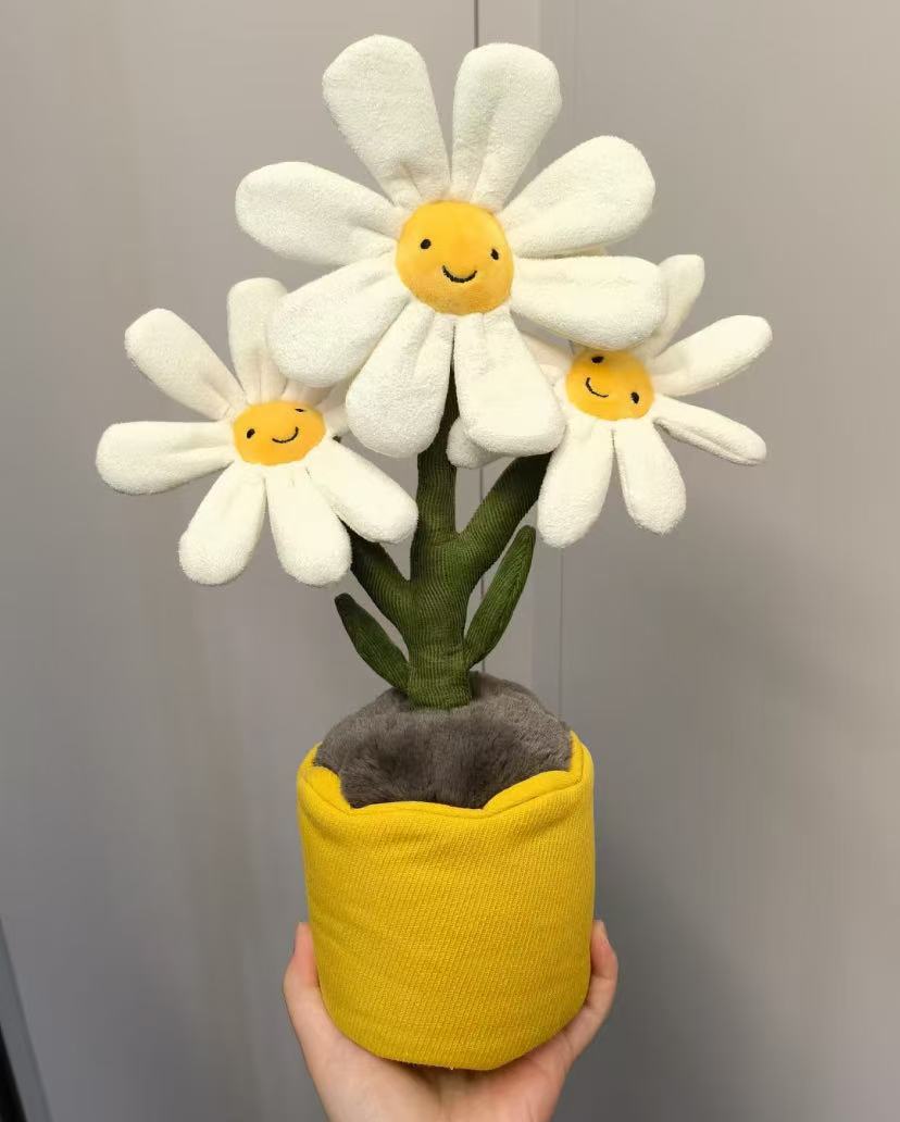 Lifelike Pot/Turtle Bamboo/Orchid/Sunflower/Small Daisies.. Plant Plush Decor | Fluffy Botanical Stuffed Ornaments with JC Tags, Wholesale & Retail