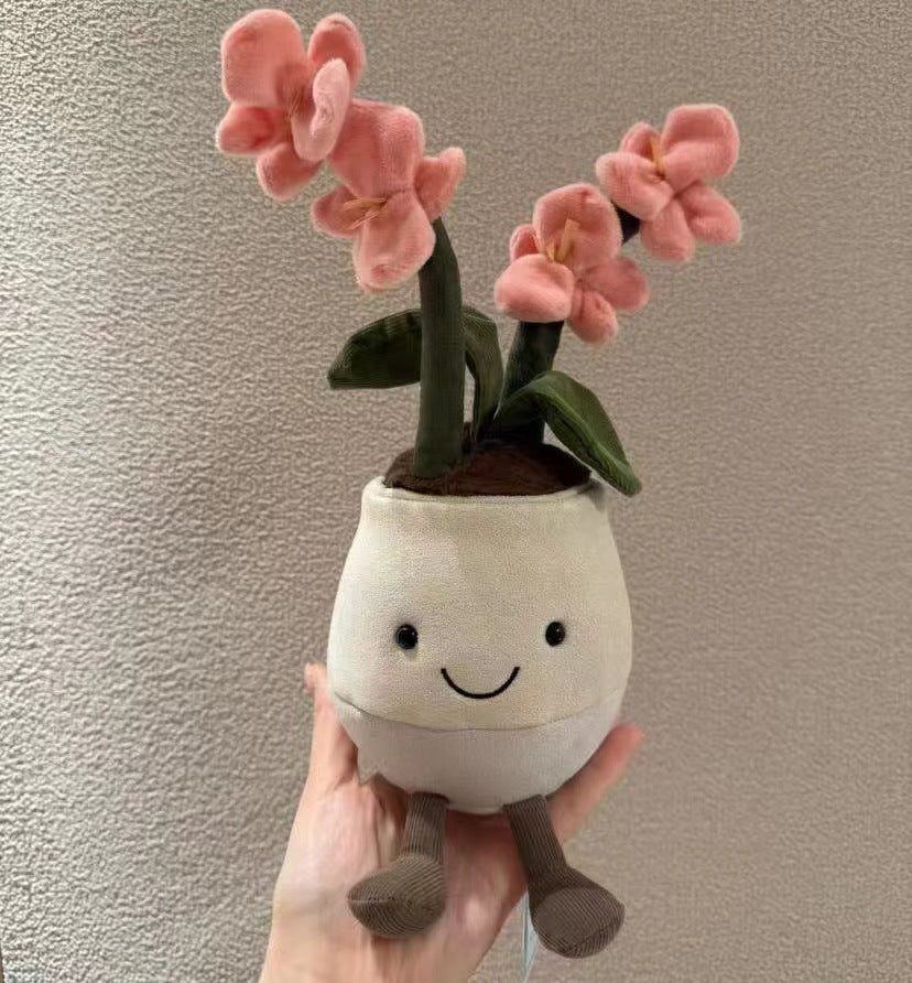 Lifelike Pot/Turtle Bamboo/Orchid/Sunflower/Small Daisies.. Plant Plush Decor | Fluffy Botanical Stuffed Ornaments with JC Tags, Wholesale & Retail