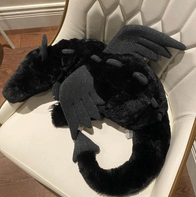 Ultra Soft 50/66cm Onyx Dragon | Black Dragon Plush Toy | Fluffy Stuffed Animals with JC Tags, Wholesale & Retail