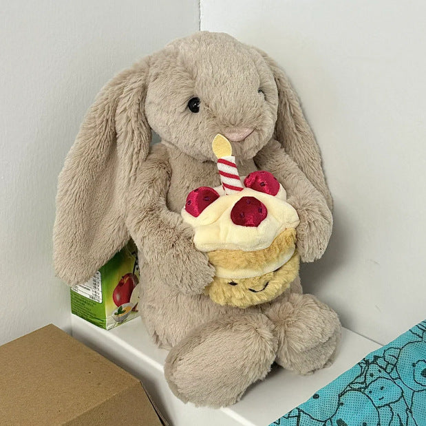 Ultra Soft Hug Cake Rabbit Beige Plush | Fluffy Stuffed Animals with JC Tags, Wholesale & Retail