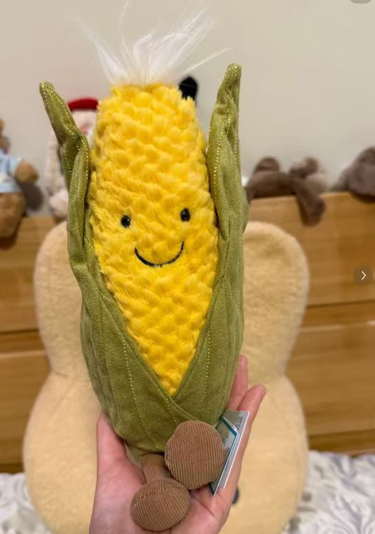 Lifelike Corn/Asparagus/Broccoli/Carrot Plant Plush Decor | Fluffy Botanical Stuffed Ornaments with JC Tags, Wholesale & Retail