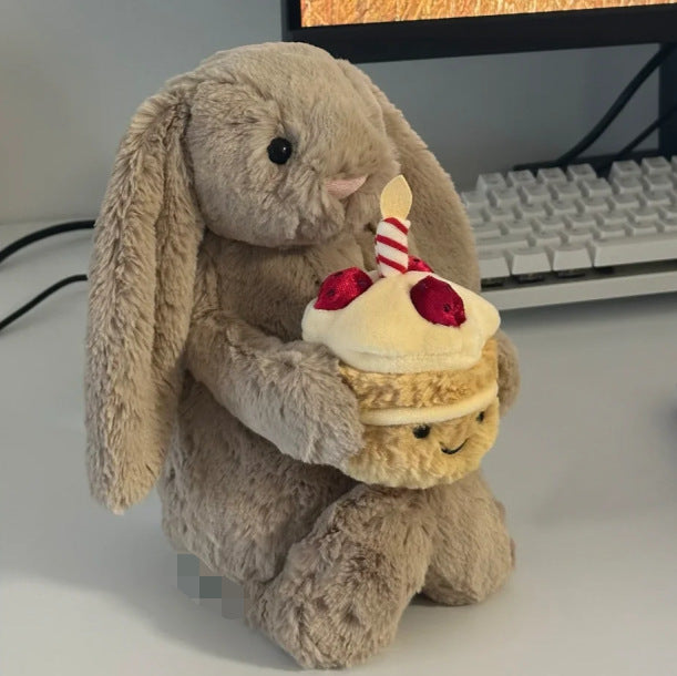 Ultra Soft Hug Cake Rabbit Beige Plush | Fluffy Stuffed Animals with JC Tags, Wholesale & Retail