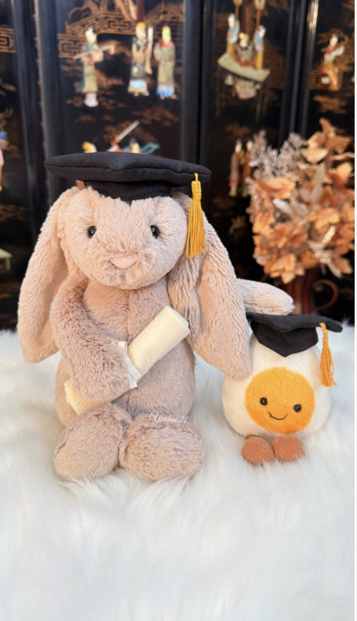 Ultra Soft Graduate Dr. Rabbit 31cm Plush | Fluffy Stuffed Animal with JC Tags, Wholesale & Retail
